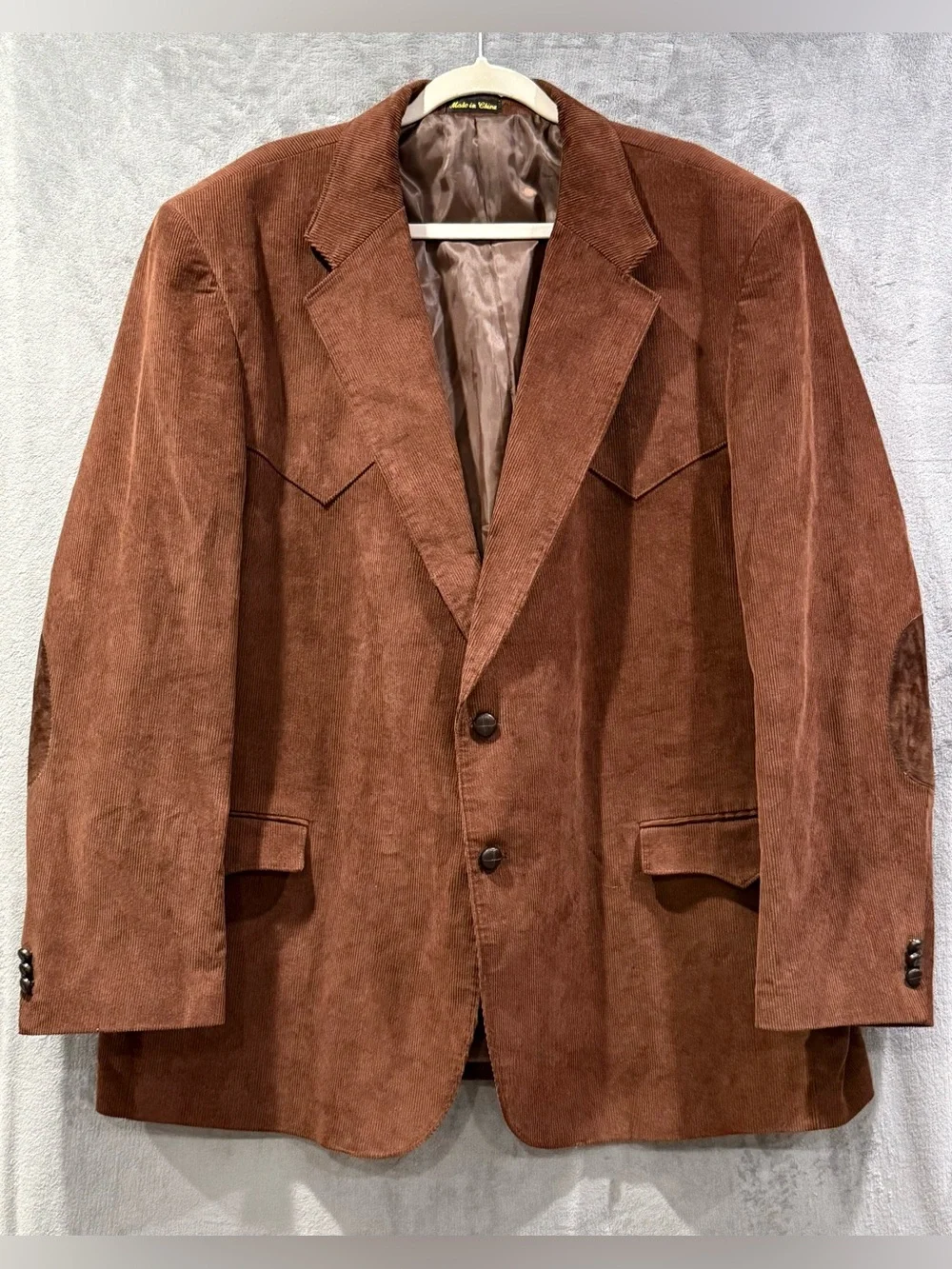 Circle S Corduroy Sport Coat Brown Blazer Mens 54L Dallas Texas Jacket Rodeo